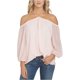 thumbnail image 1 of 1.STATE Womens Sheer Knit Blouse, pinktaffe, XL, 1 of 1