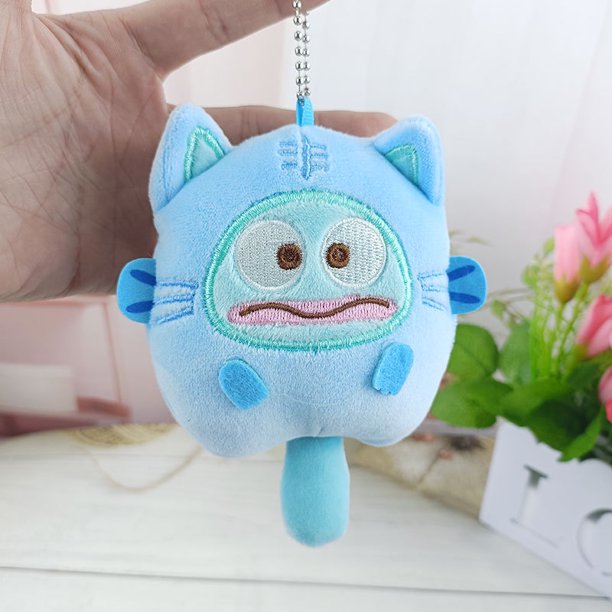 Sanrio-muñeco de peluche de tigre de Cinnamoroll Kuromi Hangyodon, colgante de llavero, corazón de Maiden Kawaii, pequeño regalo encantador, nuevoC-Beaded chainabout 11cm Fivean Toy model