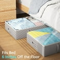 thumbnail image 2 of 2-Pack Under Bed Storage Containers, 6 Inches Tall Underbed Clothes Storage Organizer Bin with Sturdy Sidewalls/Bottom, Underbed Storage Bins 2 Storage Thin Bins, 2 of 16
