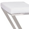 thumbnail image 3 of Armen Living Atlantis Backless Barstool, Brushed Stainless Steel Finish with PU Upholstery, 3 of 8