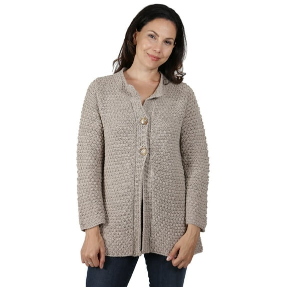 Inca Fashions ~ Womens Hand Knit Alpaca Swing Cardigan Thigh Length