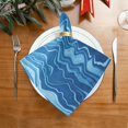 thumbnail image 5 of Iauyy Satin Napkins Set of 4- Abstract- Blue DIY Printing Decoration Cloth Napkin- Easy Care for Home/Party, 5 of 8
