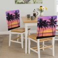 thumbnail image 5 of Summer Beach Sunset Landscape Chair Covers Set of 6 Coastal Ocean Palm Tree Red Cloudy Sky Chair Back Covers Stretch Removable Washable Slipcovers Protector for Dining Room Kitchen Party Decor, 5 of 9