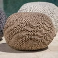 thumbnail image 4 of Christopher Knight Home Aria Outdoor Fabric Weave Pouf, Light Brown, 4 of 5