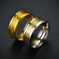 thumbnail image 3 of Anillo de acero de titanio con patrón de dragón de moda personalizado con incrustaciones de anillo de acero inoxidable con patrón de dragón, joyería para hombres y mujeres, 3 of 6