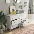 thumbnail image 4 of Furniture of America Reyes Rustic Wood 6-Drawer Dresser in White, 4 of 8