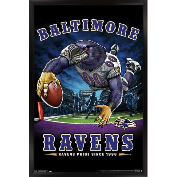 NFL Baltimore Ravens - End Zone 17 Wall Poster, 14.725" x 22.375", Framed