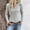 Gray, variant on Women's Plus Size Knit Sweater V-Neck Long Sleeve with Brushed Stripe Comfort Fall Top