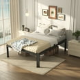 thumbnail image 3 of King Bed Frame with Round Corner Edge Legs, 18 Inch Tall 3500 lbs Metal Platform Bed Frame King Size, No Box Spring Needed/ Noise Free/ Heavy Duty Steel Slat Support/ Non-Slip, 3 of 8