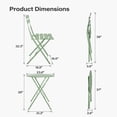 thumbnail image 4 of Decksplore 3-Piece Folding Metal Outdoor Bistro Set, Table and 2 Chairs, Sage Green, 4 of 9
