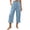 CBF54-Sky Blue, variant on VV AVEORS Capris For Women Pull On Wide Leg Linen Cargo Pants Summer Buttons High Waist Beach Vacation Trousers With Pockets Wine L