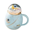 thumbnail image 4 of Taza de astronauta linda, taza de café de cerámica, taza de la mañana, taza de té, taza espacial creativa para Azul claro, 4 of 9