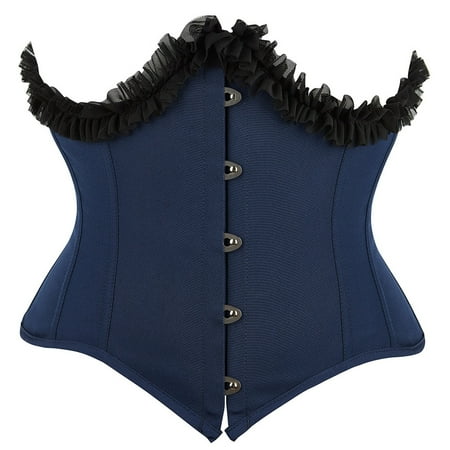 Taqqpue Gothic Steampunk Corset Top for Women Bustier Shapewear Lingerie Bustier Overbust Lace Up Boned Zipper Waist Trainer Corset with Buckles