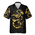 thumbnail image 5 of Camisa hawaiana con estampado de serpiente de terror para hombre, divertida camisa hawaiana con estampado 3D de serpiente, blusas casuales de verano de manga corta con solapa, 5 of 5