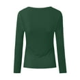 thumbnail image 4 of Povozer Womens Tops T Shirt Crew Neck Ribbed Casual Fitted Tee Tops for Women(Dark Green,XL), 4 of 5