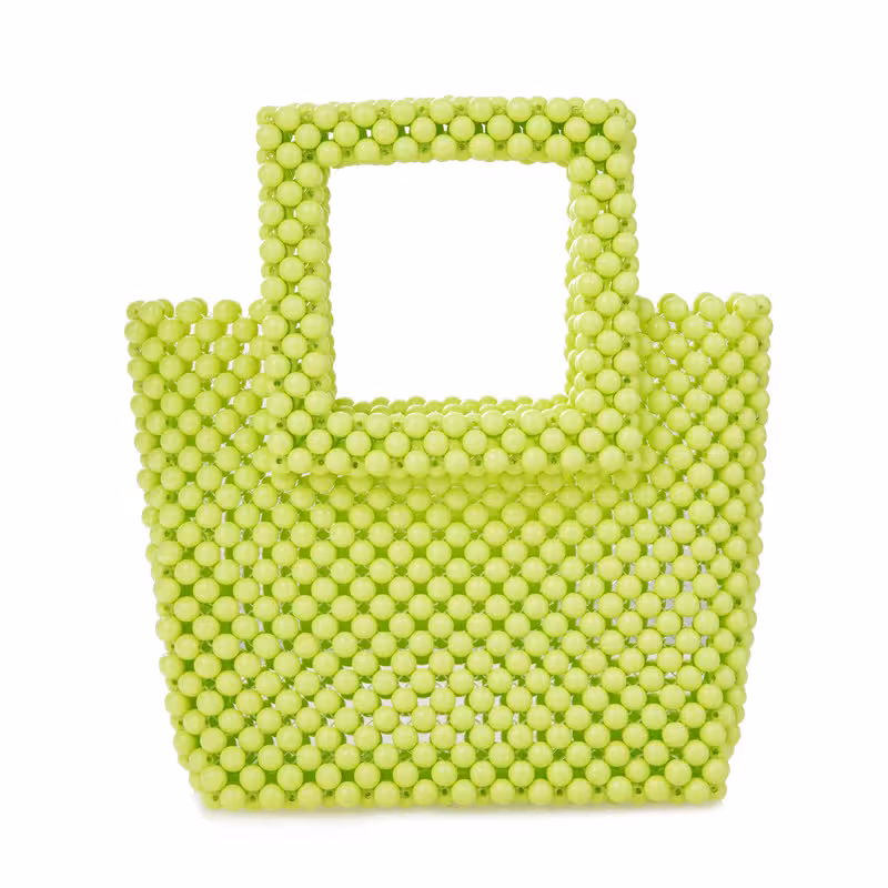 Green, variant on Women Acrylic Beaded Square Tote Handbag Evening bag for Daily Use Wedding Party