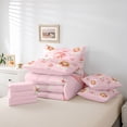 thumbnail image 5 of Feelyou Cute Princess Fairy Bedding Comforter Set 7pcs, Kawaii Mushroom House Queen Bedding Sets, Cute Butterfly Floral Reversible Queen Sheet Sets, Breathable Home Decor, 5 of 7