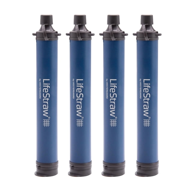 Filtro de agua LifeStraw Personal, paquete de 4, color azul marino