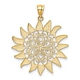 thumbnail image 3 of 14k Yellow Gold Sunburst Pendant for Women with Filigree Design, Spiritual Boho Sun Symbol Necklace Charm for Nature-Inspired, Everyday or Energy-Focused Jewelry Collections, 3 of 6