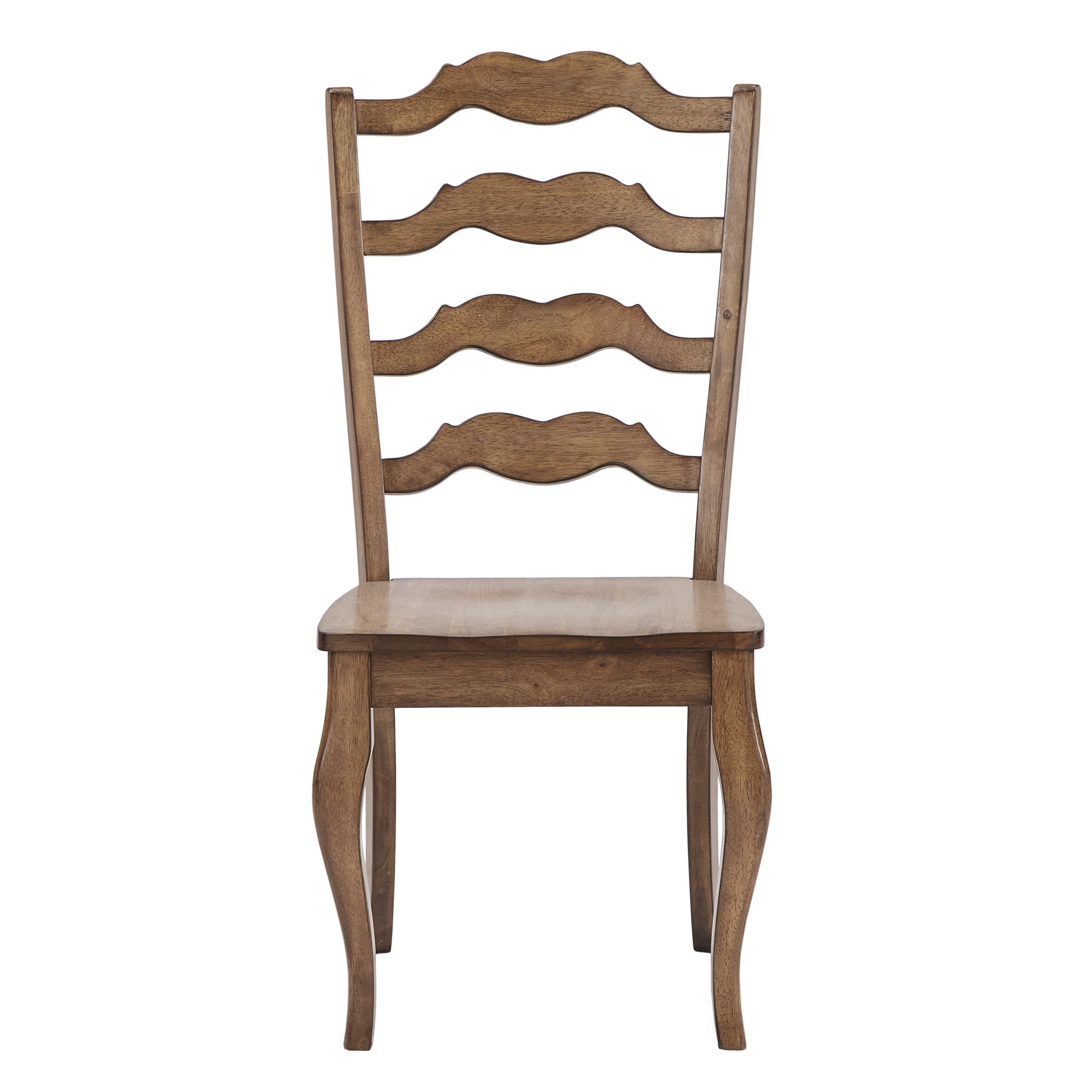 Weston Home Farmhouse French Ladder Back Wood Dining Chairs, Set of 2, Oak