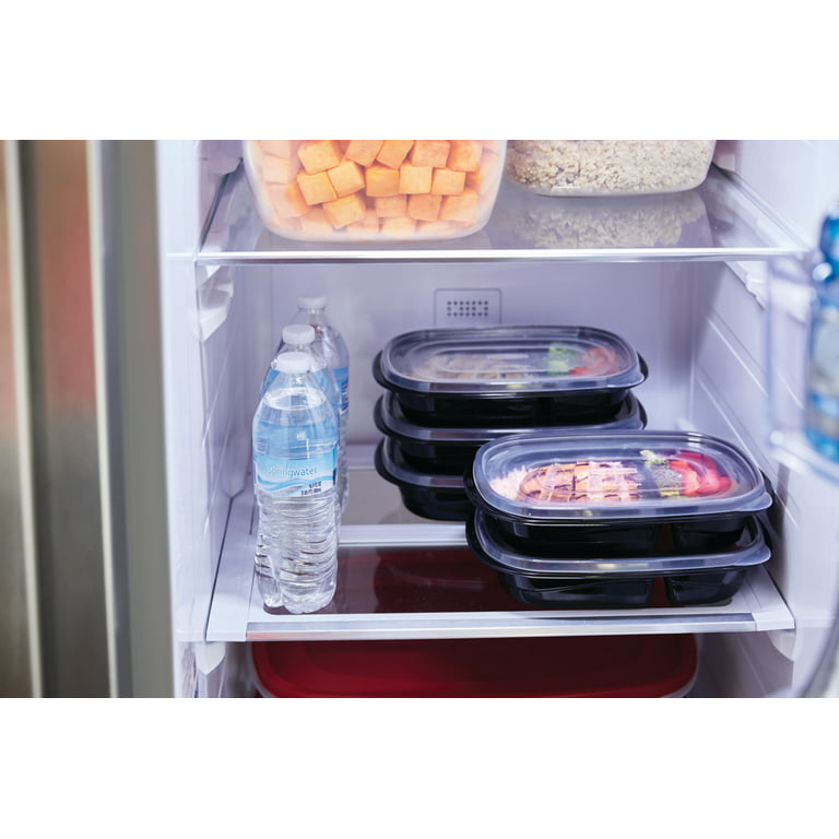 3 Rubbermaid TakeAlongs Meal Prep Storage Containers Black Clear Lid Diet  Lunch
