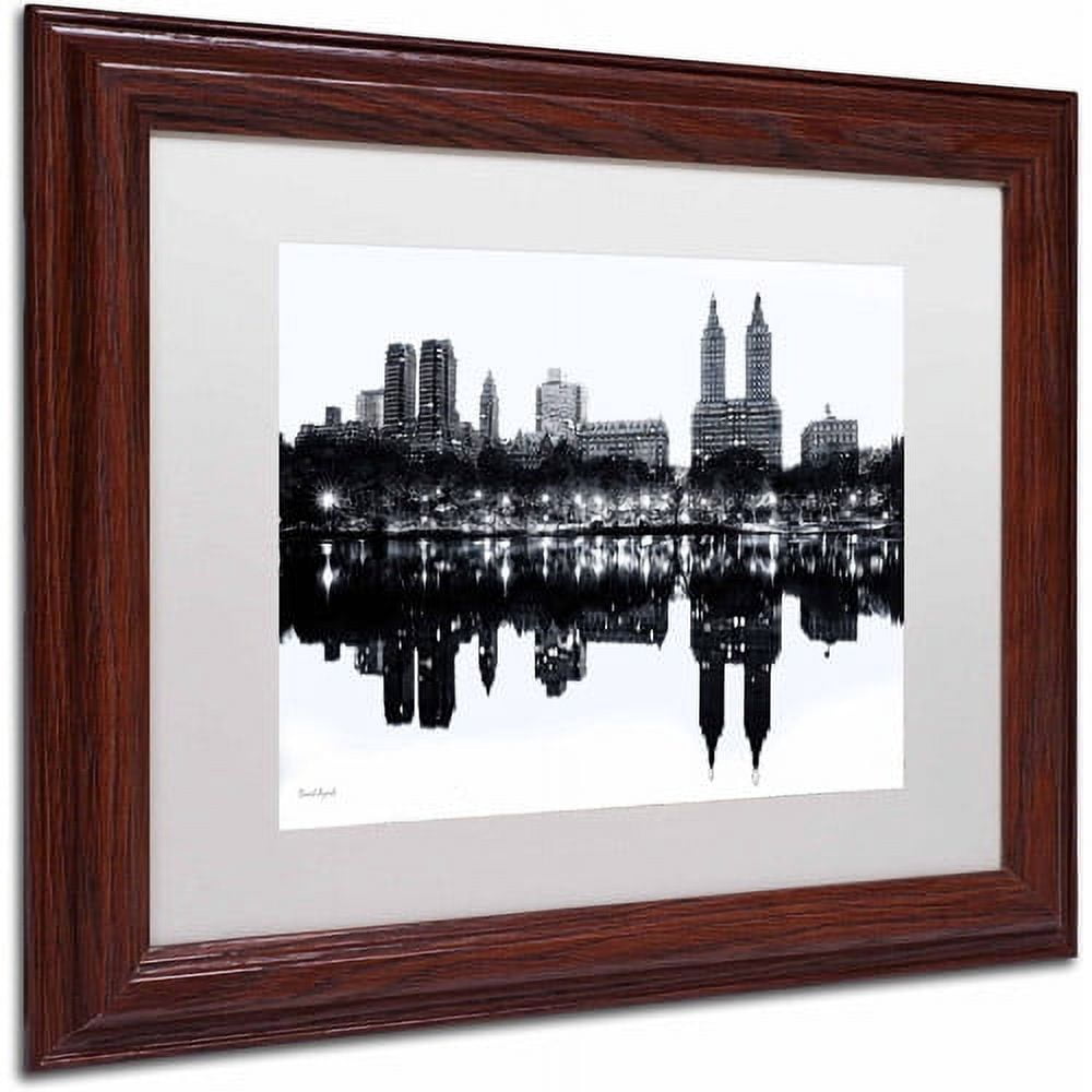 Trademark Fine Art "Central Park West II" Canvas Art by David Ayash, White Matte, Wood Frame