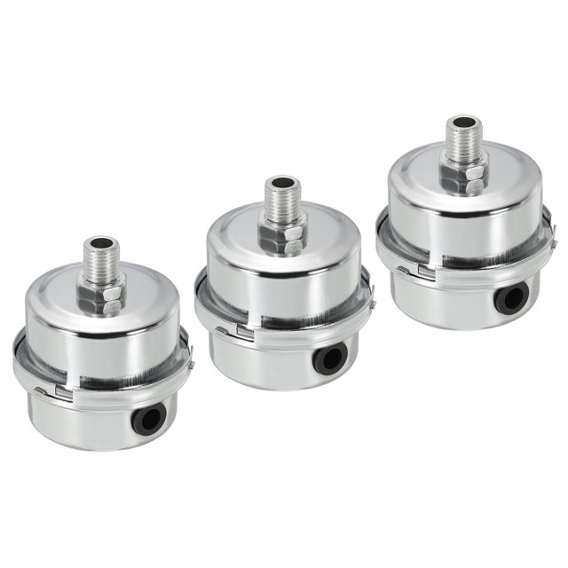 Unique Bargains G1/4 Air Compressor Silencers Filter, 3 Pack Intake Muffler, Silver Tone, White