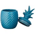thumbnail image 2 of Urban Trends Collection 44209 40 oz Large Ceramic Pineapple Canister, Blue, 2 of 4