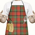 thumbnail image 2 of Red Green Checkerboard Checkered Pattern Apron-Garden Aprons for Women with Pockets-Cotton Linen Waterproof Kitchen Cooking Gardening Aprons Adjustable for Kitchen,Cooking,BBQ and Salon 33x27 Inch, 2 of 7