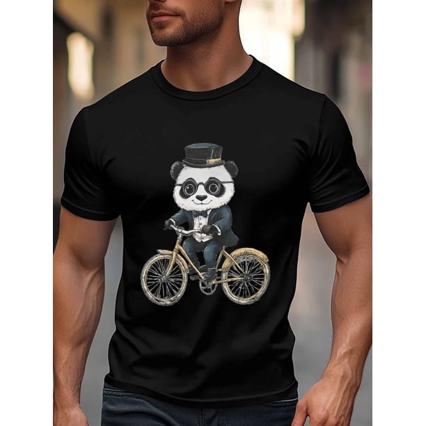 Men's T-Shirt,Short Sleeve Tee Shirt Casual Tops Abstract Panda Crew Neck T Shirts for Men