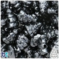 BeadTin Black Opaque 25mm Christmas Tree Pony Beads (24pcs)
