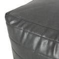 thumbnail image 5 of GDF Studio Conrail Contemporary Faux Leather Channel Stitch Pouf, Gray Cube, 5 of 8