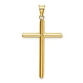 thumbnail image 2 of Auriga Fine Jewelry 14K Yellow Gold Polished Tube Cross Pendant for Women, 2 of 6