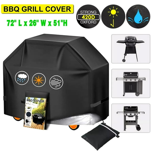 SkyTex 72 Inches Gas BBQ Grill Cover Waterproof Rip-Proof, Anti-UV, Fade Resistant Outdoor Grill Cover for Weber