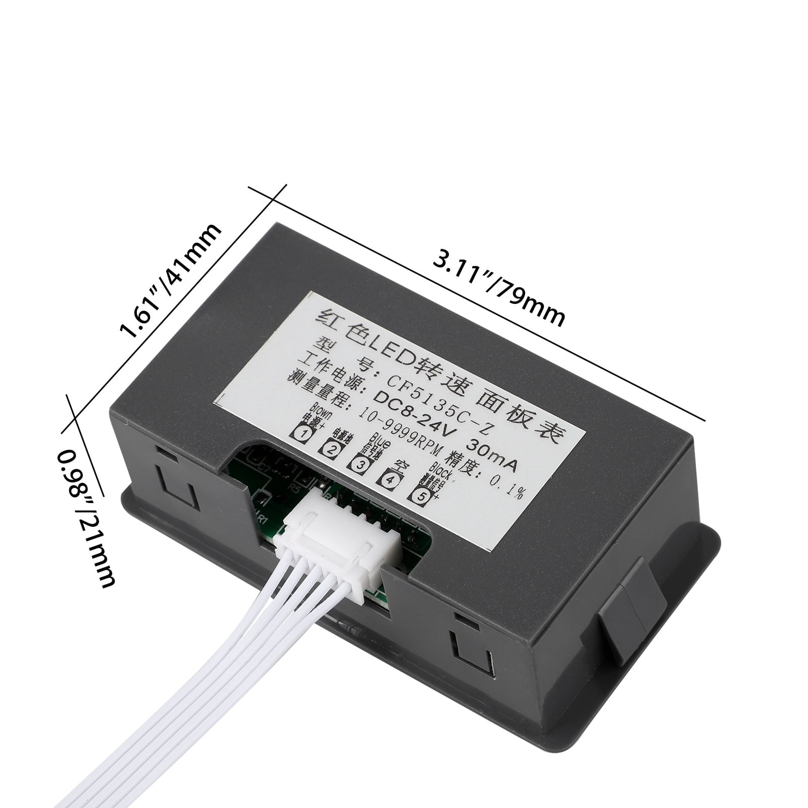 NPN Hall Switch Sensor Kit 4 Digital LED Tachometer RPM Speed Meter 