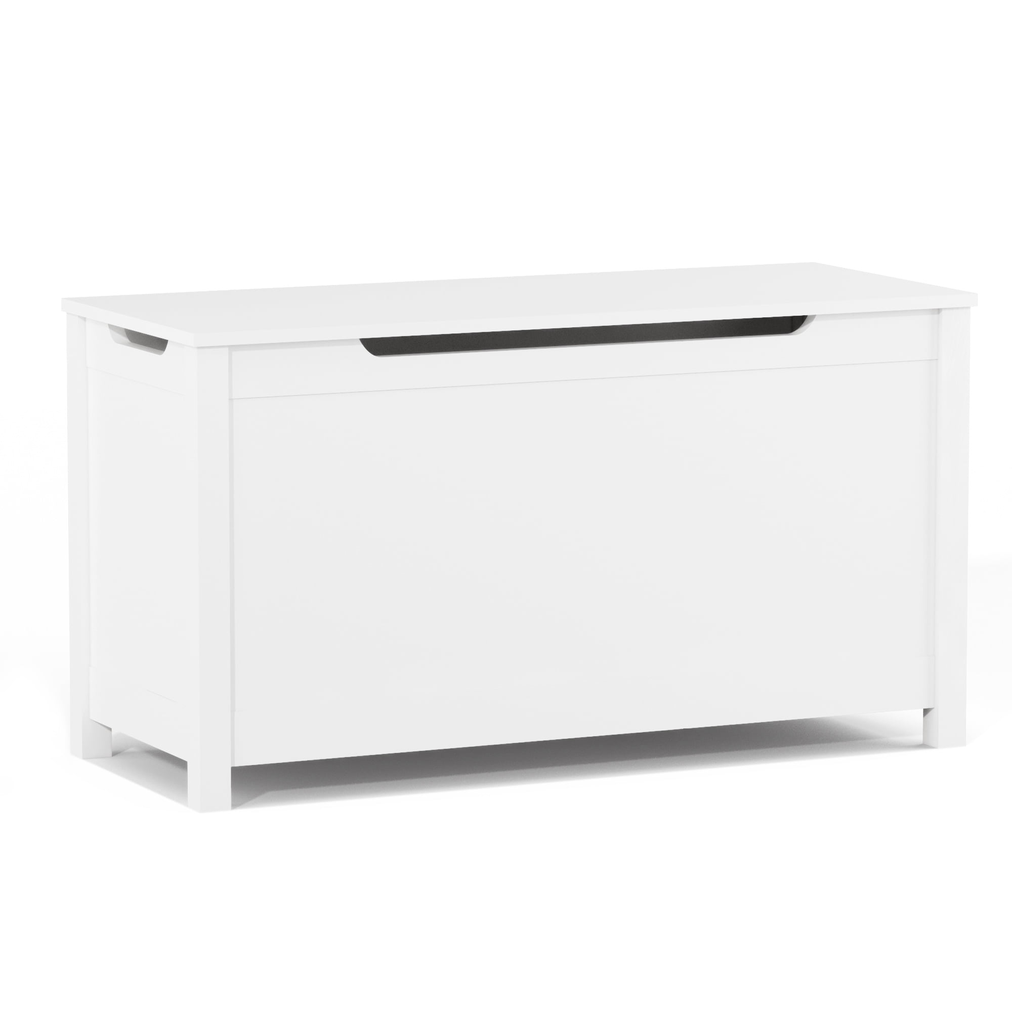 Kids Wooden Toy Box Storage with Safety Hinged Lid for Ages 2+ | Large Capacity Organizer, Easy Assembly MDF Toy Chest for Nursery, Playroom, and Bedroom Decor,White