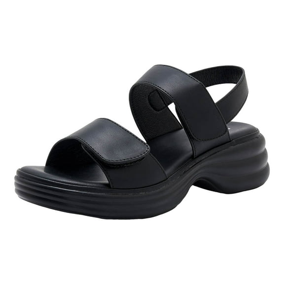 Gubotare Walking Sandals Women,Arch Support Hiking Sandals with Orthotic Outdoor Water Athletic Platform Sandalias Mujer with Adjustable Strap (Black,Size 10)