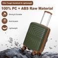 thumbnail image 4 of SUNSPIRE 22 Inch Carry On Luggage Airline Approved Hardshell Suitcase Lightweight Expandable Spinner Wheels YKK Zipper Rolling Travel Suit Case Green, 4 of 10