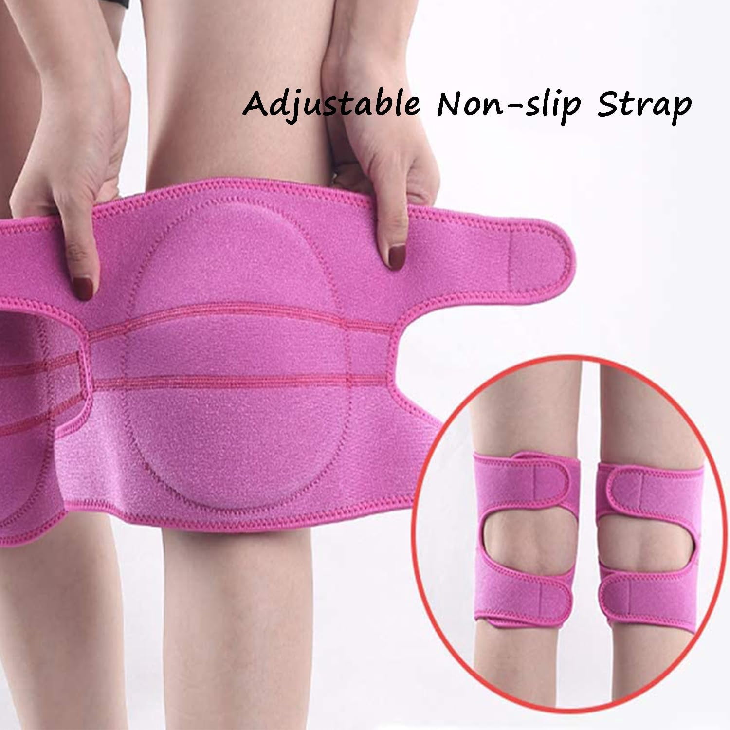 Knee Pads, Memory Foam Soft Knee Protector with Double Straps for Football Dance Yoga Tennis, Volleyball Knee Pads for Men Women (PINK)