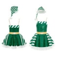 thumbnail image 2 of renvena Kids Girls Christmas Dance Gymnastics Leotard Figure Ice Skating Bodysuit Mesh Tutu Dress with Hat Size 6-16 Green 12, 2 of 7