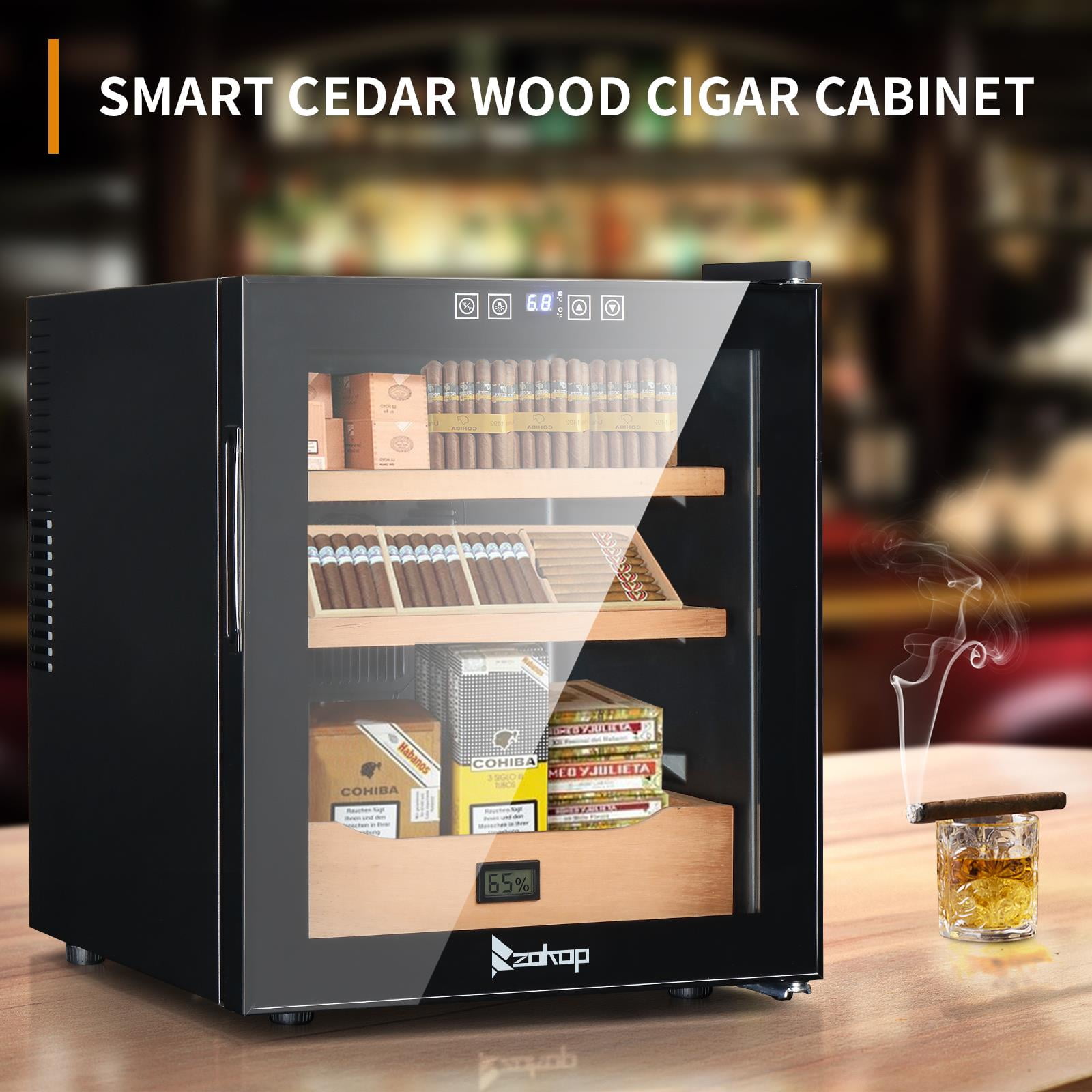 Vitesse 50L Electric Cigars Humidor with Spanish Cedar Wood Drawer Shelves