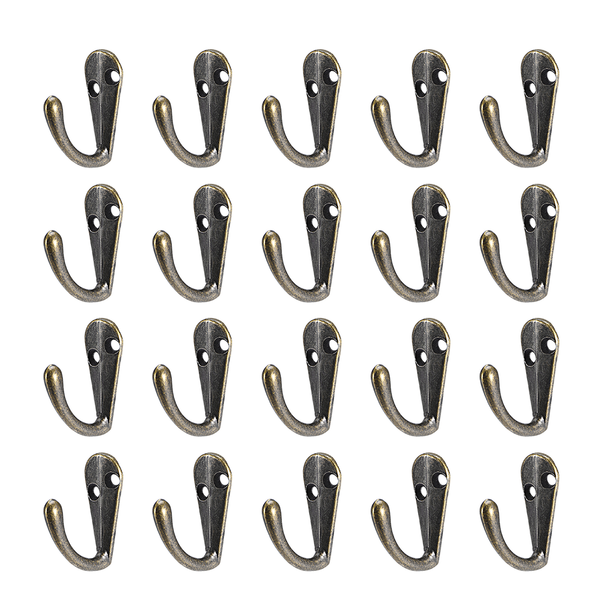 20Pcs, Wall Mounted Hook Robe Hooks Single Clothes Hanger Zinc Alloy