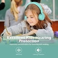 thumbnail image 3 of Kids Headphones, AILIHEN I35 On-Ear Headphones for School, 93dB Headphones Boy Girl, 3.5mm Wired Mic for Chromebook, Laptop (Green/Purple), 3 of 5