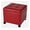 Red & Wheels, variant on Rolling Ottoman Storage Cube, PU Leather Footrest with Casters - 17.7" Tufted Ottoman for Living Room Bedroom, 300lb Capacity, Burgundy