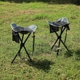 thumbnail image 6 of REDCAMP 2 Pack 22.4IN Tall Folding Tripod Stools for Adults, Lightweight Portable Camping Stools for Fishing Hunting Backpacking Traveling, Black, 6 of 8
