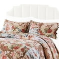 thumbnail image 4 of Benjara BM231032 Rome Microfiber Reversible Floral Print King Quilt Set&44; Multicolore - 3 Pièces, 4 of 5