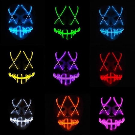 Halloween Scary Mask Cosplay Led Costume Mask Light Up The Purge