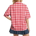 thumbnail image 5 of Sewkxo Polo à Manches Courtes pour Femmes, Col Oversize, T-Shirt à Enfiler Y2k, Décontracté, Ample, Mode Urbaine, Chandail de Rugby, Rouge G, 5 of 5