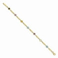 thumbnail image 2 of 14K Yellow Gold bracelet Gemstones Aquamarine Blue 7 in 5 mm, 2 of 4