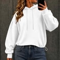 thumbnail image 5 of Jsaierl Women's Cropped Hoodies Trendy Solid Color Hooded Sweatshirt Athletic Pullover Workout Long Sleeve Tops Fall Clothes S-2XL, 5 of 7